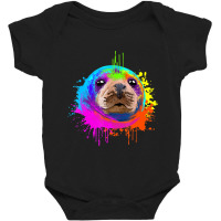 Splash Art Sea Lion Animal Seal Lover Baby Bodysuit | Artistshot