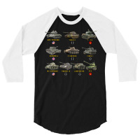 Top Ten Best Ww2 Tanks M4 Sherman Panzer Iv Tiger Ii T 34 Long Sleeve 3/4 Sleeve Shirt | Artistshot