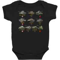 Top Ten Best Ww2 Tanks M4 Sherman Panzer Iv Tiger Ii T 34 Long Sleeve Baby Bodysuit | Artistshot