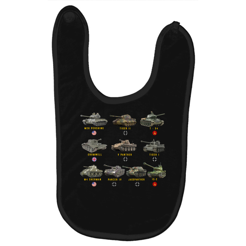 Top Ten Best Ww2 Tanks M4 Sherman Panzer Iv Tiger Ii T 34 Long Sleeve Baby Bibs by JanTodeschi1986 | Artistshot