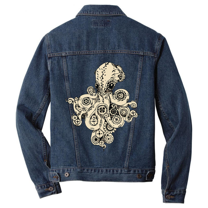 Steampunk Animal Octopus Steampunk Octopus Animal Lover Men Denim Jacket | Artistshot