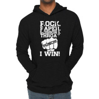 Rock Paper Scissors Throat Punch I Win Lightweight Hoodie | Artistshot