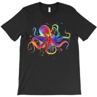 Dripping Rainbow Octopus Psychedelic T-shirt | Artistshot