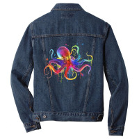 Dripping Rainbow Octopus Psychedelic Men Denim Jacket | Artistshot