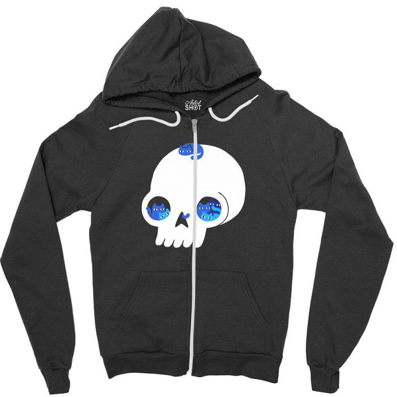 Skull Full Of Cats Zipper Hoodie | Artistshot