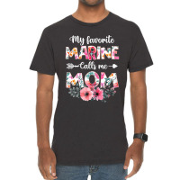 Womens My Favorite Marine Calls Me Mom Marine Military Vintage T-shirt | Artistshot