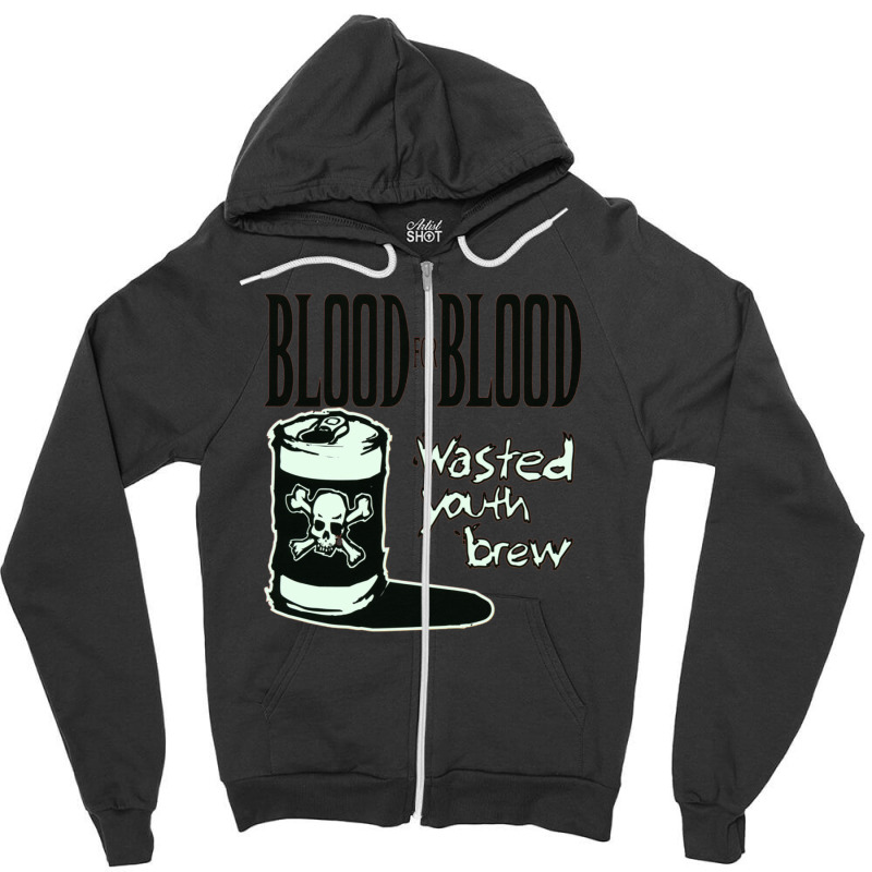 Blood For Blood Wased Youh Boson Zipper Hoodie by cm-arts | Artistshot