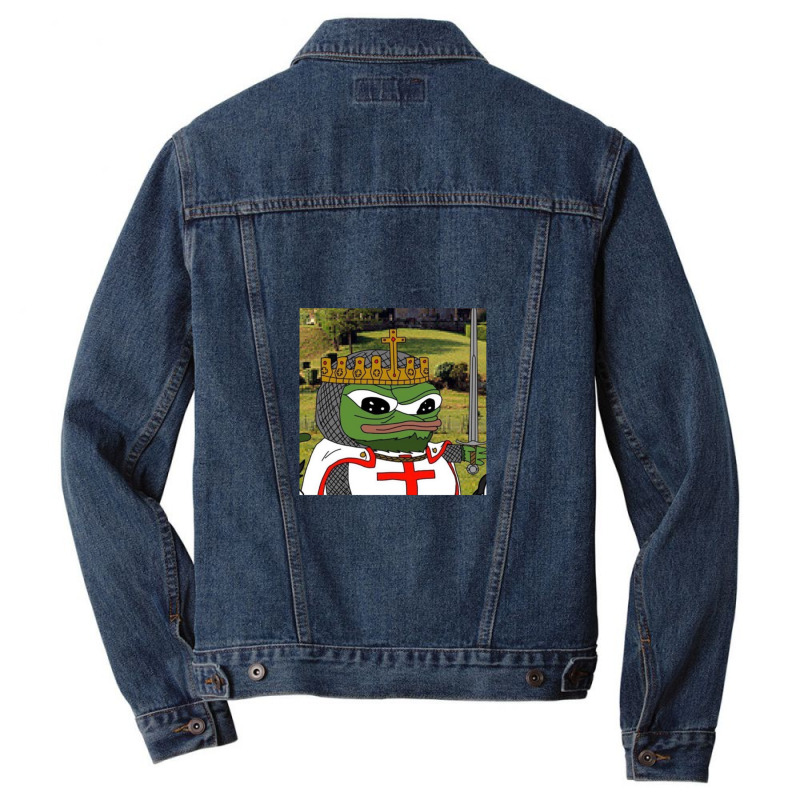 Custom Crusader Pepe Men Denim Jacket By Cm-arts - Artistshot