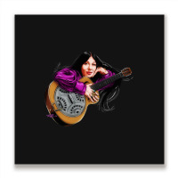 Buffy Sainte Marie - An Illustration By Paul Cemmick Metal Print Square | Artistshot