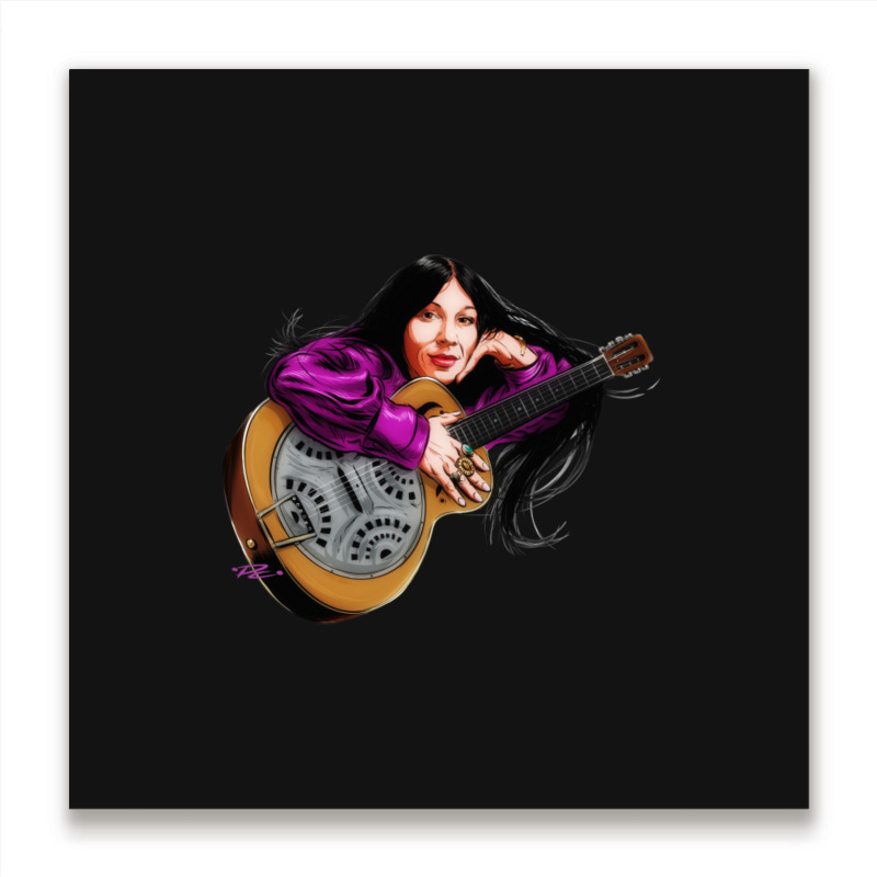 Buffy Sainte Marie - An Illustration By Paul Cemmick Metal Print Square | Artistshot