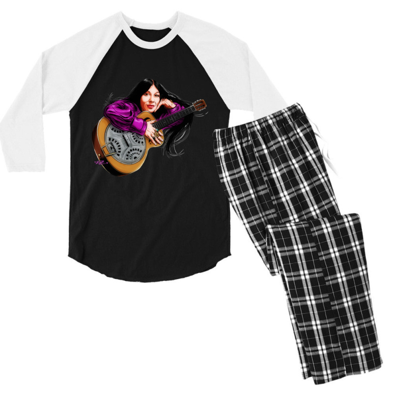 Buffy Sainte Marie - An Illustration By Paul Cemmick Men's 3/4 Sleeve Pajama Set | Artistshot