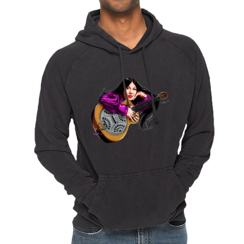 Buffy Sainte Marie - An Illustration By Paul Cemmick Vintage Hoodie | Artistshot