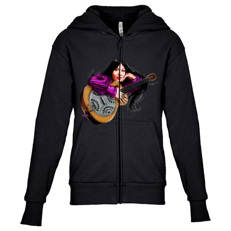 Buffy Sainte Marie - An Illustration By Paul Cemmick Youth Zipper Hoodie | Artistshot