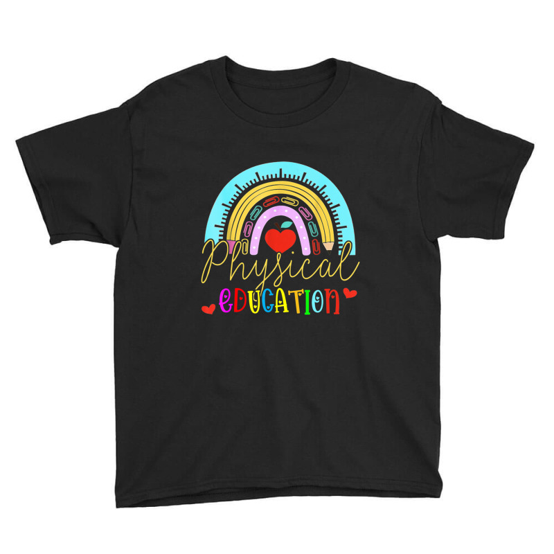 100 Days Of Schol Pe Phys Teacher Rainbow Speech Language Youth Tee by cm-arts | Artistshot