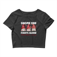 Gnome One Fights Alone Burgundy Multiple Myeloma Awareness Crop Top | Artistshot