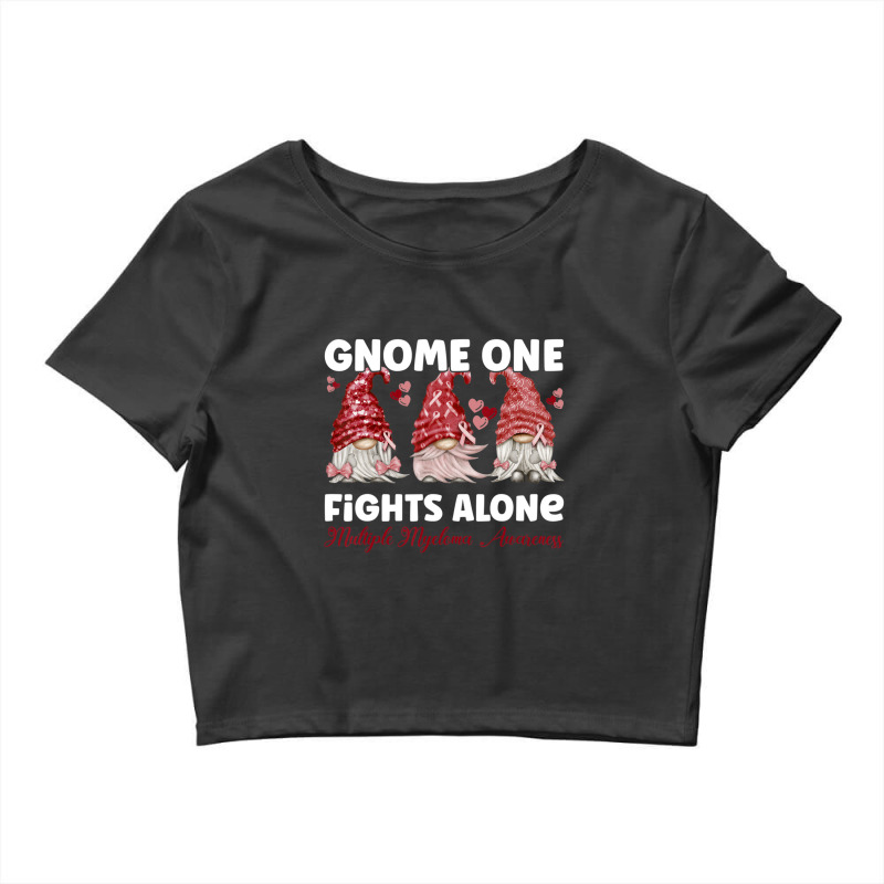 Gnome One Fights Alone Burgundy Multiple Myeloma Awareness Crop Top by Kenlofu52 | Artistshot