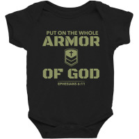 Armor Of God Warrior Bible Verse Ephesians 611 Military Long Sleeve T Baby Bodysuit | Artistshot