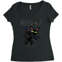 Ninja Cat Women's Triblend Scoop T-shirt | Artistshot