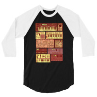 Synthesizers And Electronic Music Instruments 3/4 Sleeve Shirt | Artistshot