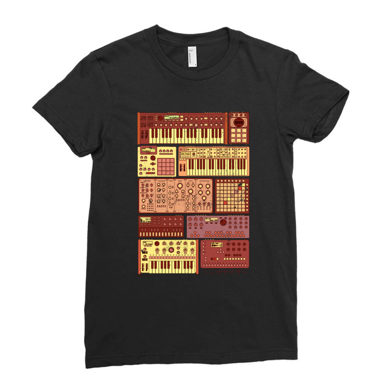 Synthesizers And Electronic Music Instruments Ladies Fitted T-Shirt by cm-arts | Artistshot