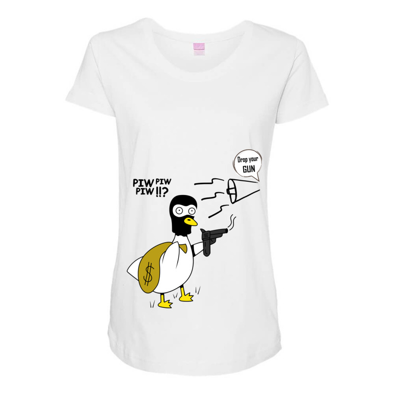 Duck With A Gun Maternity Scoop Neck T-shirt by cm-arts | Artistshot