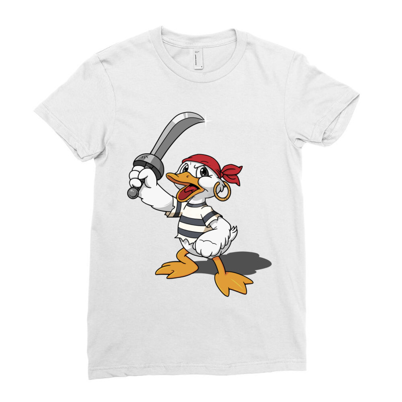 Duck With A Sword Ladies Fitted T-Shirt by cm-arts | Artistshot