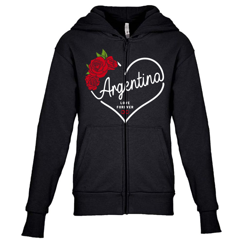 Argentina Love Forever Youth Zipper Hoodie by honeysuckle | Artistshot