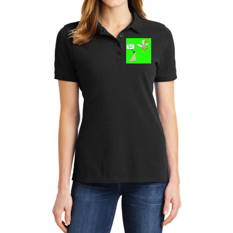 Duck With A Sword Ladies Polo Shirt by cm-arts | Artistshot