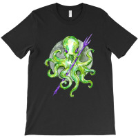 Green Octopus With Purple Trident, Green Octopus With Purple Trident V T-shirt | Artistshot