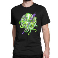 Green Octopus With Purple Trident, Green Octopus With Purple Trident V Classic T-shirt | Artistshot