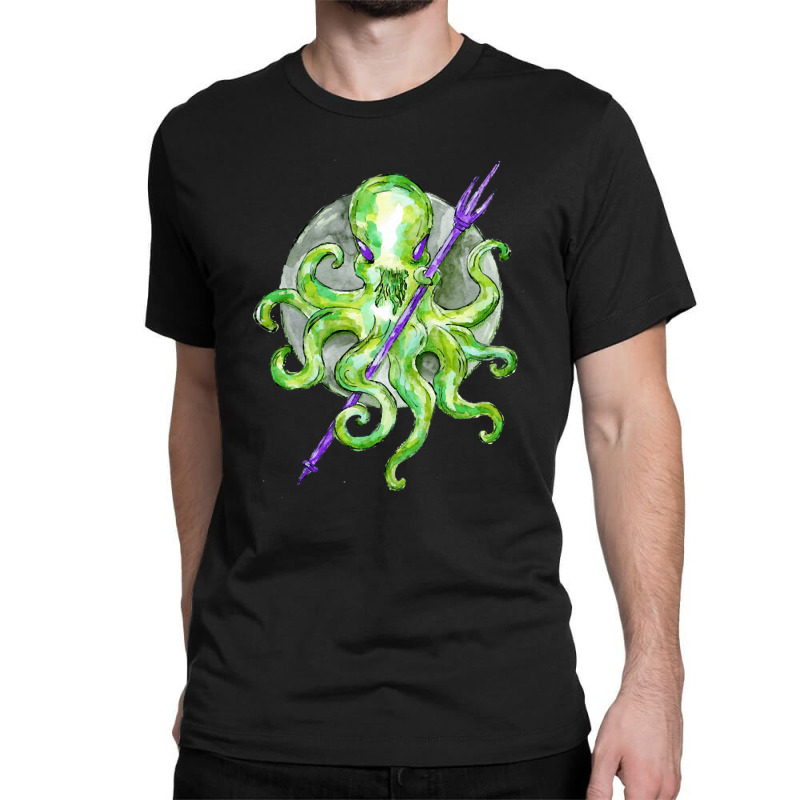 Green Octopus With Purple Trident, Green Octopus With Purple Trident V Classic T-shirt | Artistshot