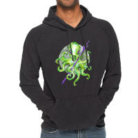 Green Octopus With Purple Trident, Green Octopus With Purple Trident V Vintage Hoodie | Artistshot