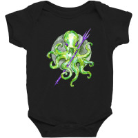 Green Octopus With Purple Trident, Green Octopus With Purple Trident V Baby Bodysuit | Artistshot