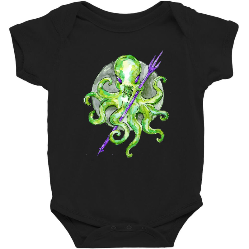 Green Octopus With Purple Trident, Green Octopus With Purple Trident V Baby Bodysuit | Artistshot