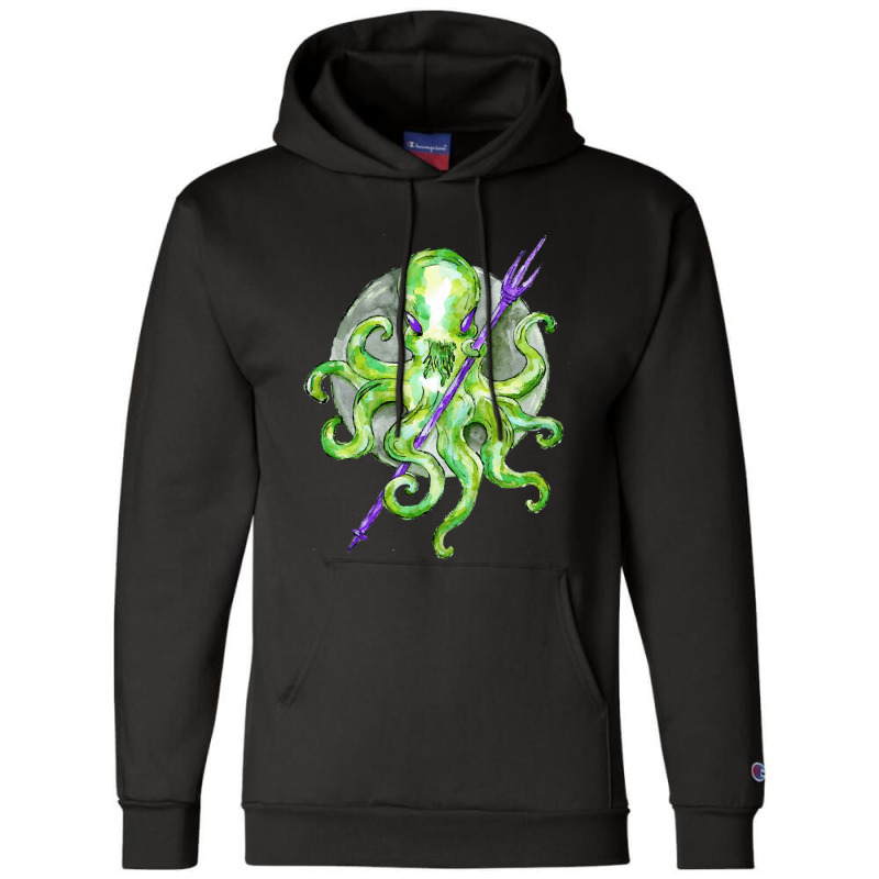 Green Octopus With Purple Trident, Green Octopus With Purple Trident V Champion Hoodie | Artistshot