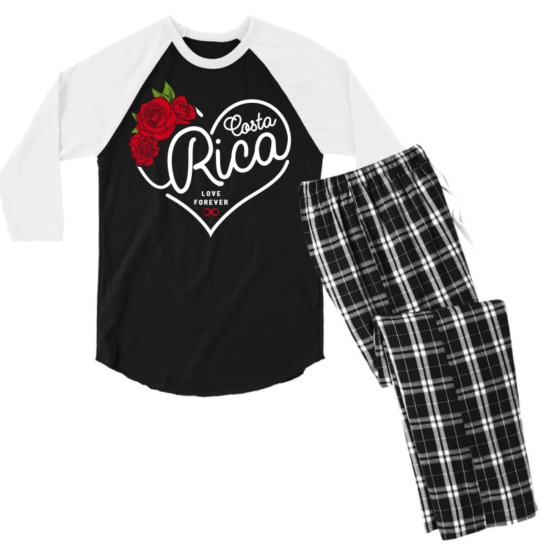 Costa Rica Love Forever Men's 3/4 Sleeve Pajama Set by honeysuckle | Artistshot