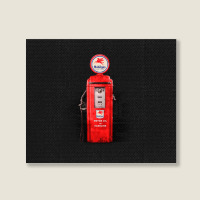 Vintage Gas Pump Station Mobil Landscape Canvas Print | Artistshot