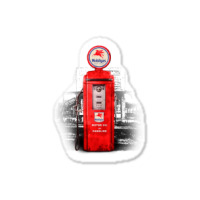 Vintage Gas Pump Station Mobil Sticker | Artistshot