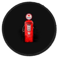 Vintage Gas Pump Station Mobil Round Patch | Artistshot