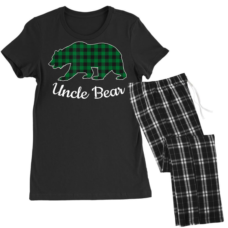 Uncle Bear Christmas Pajama Green Buffalo Plaid T Shirt Women s Pajamas Set. By Artistshot