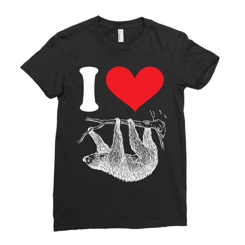 I Heart Sloth Ladies Fitted T-Shirt by tshiart | Artistshot