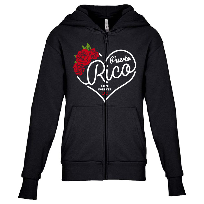 Puerto Rico Love Forever Youth Zipper Hoodie by honeysuckle | Artistshot