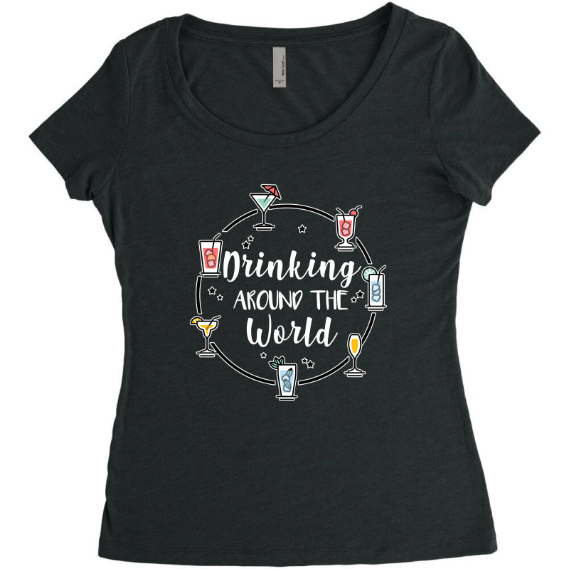 Drinking Around The World For Dark Women's Triblend Scoop T-shirt by autlu2024 | Artistshot