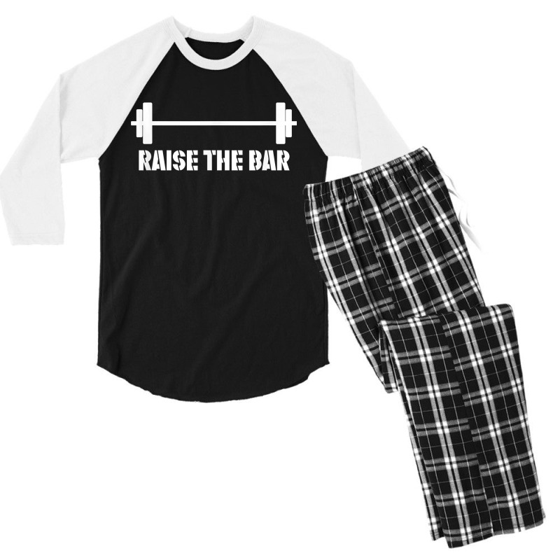 Two Ounce Apparel Raise The Bar Gym Men's 3/4 Sleeve Pajama Set | Artistshot