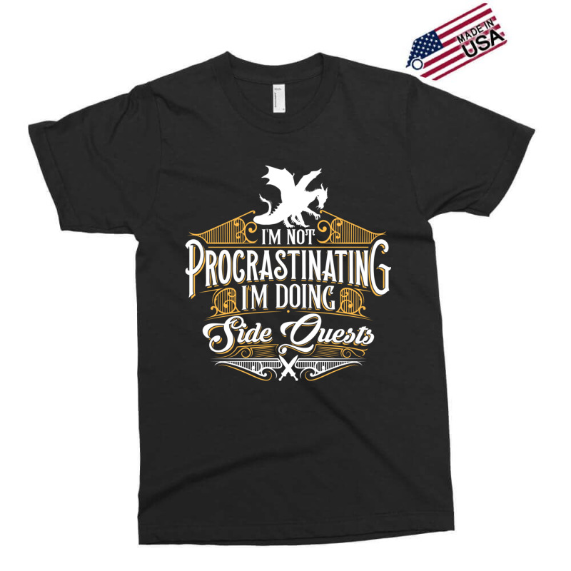 Not Procrastinating Side Quests Funny Rpg Gamer Dragons Pullover Hoodi Exclusive T-shirt by cm-arts | Artistshot