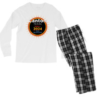 Canton Texas Tx Total Solar Eclipse 2024  2  T Shirt Men's Long Sleeve Pajama Set | Artistshot