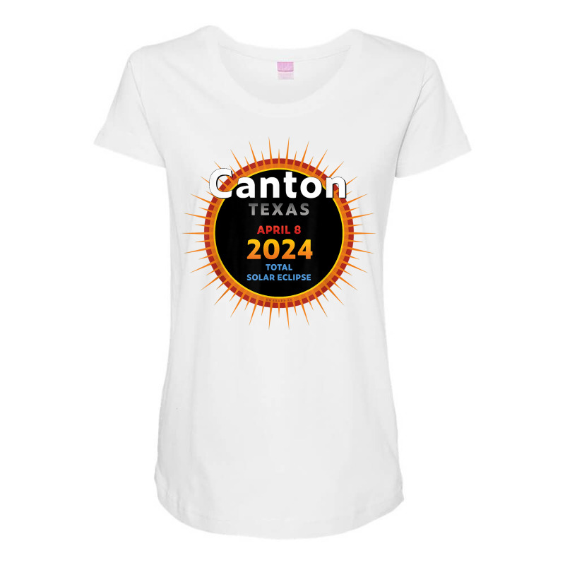 Canton Texas Tx Total Solar Eclipse 2024  2  T Shirt Maternity Scoop Neck T-shirt | Artistshot