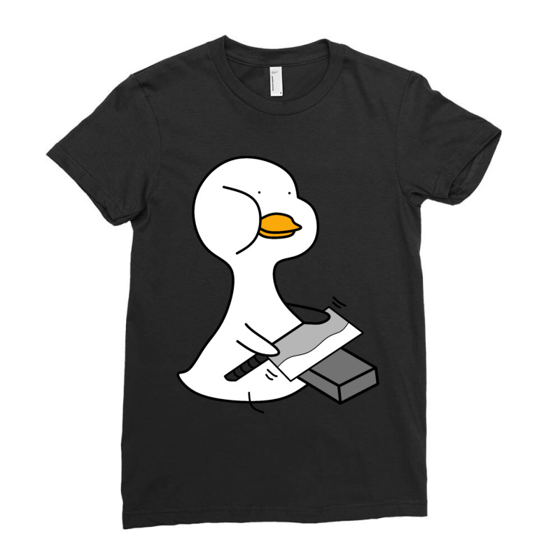 Duck With A Sword  (5) Ladies Fitted T-Shirt by cm-arts | Artistshot