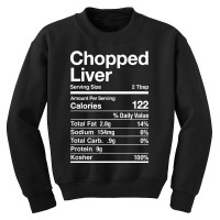 Chopped Liver Nutrition Facts Jewish Kosher Food Hanukkah Youth Sweatshirt | Artistshot