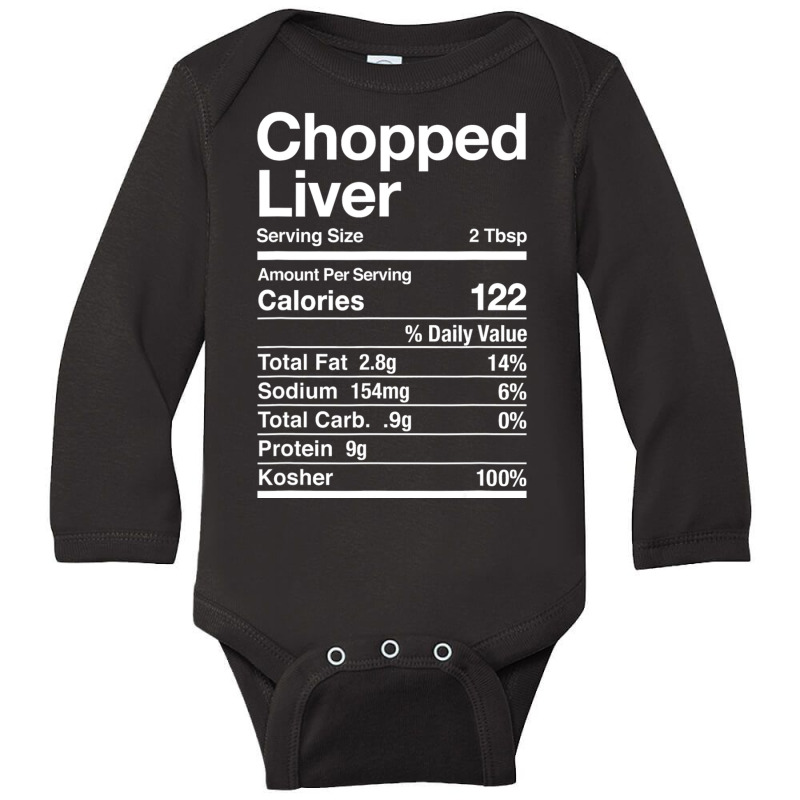 Chopped Liver Nutrition Facts Jewish Kosher Food Hanukkah Long Sleeve Baby Bodysuit | Artistshot